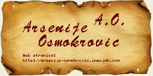 Arsenije Osmokrović vizit kartica